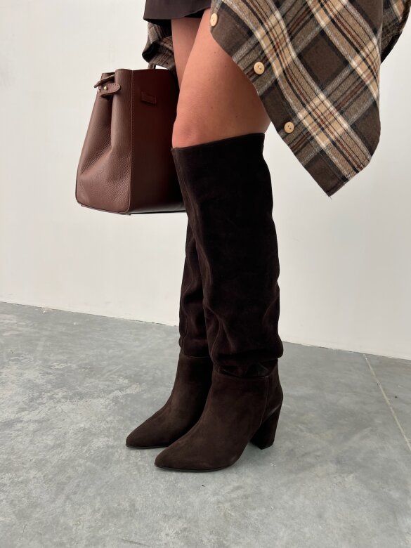 Kozaki Labell zamszowe czekoladowe