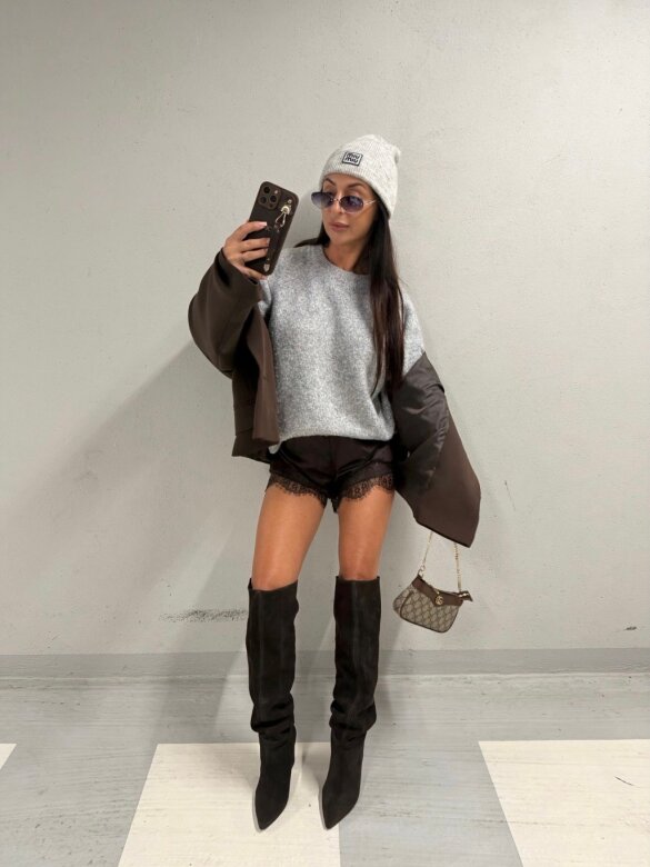 Kozaki Labell zamszowe czekoladowe