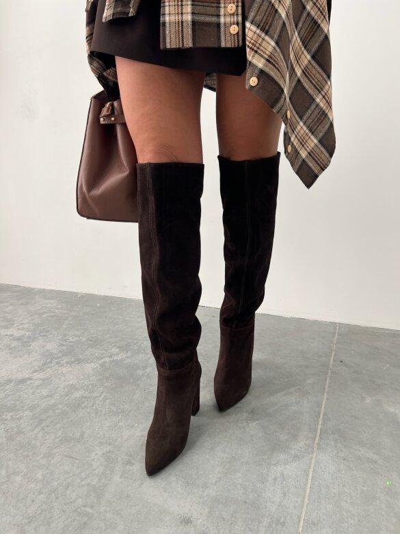 Kozaki Labell zamszowe czekoladowe