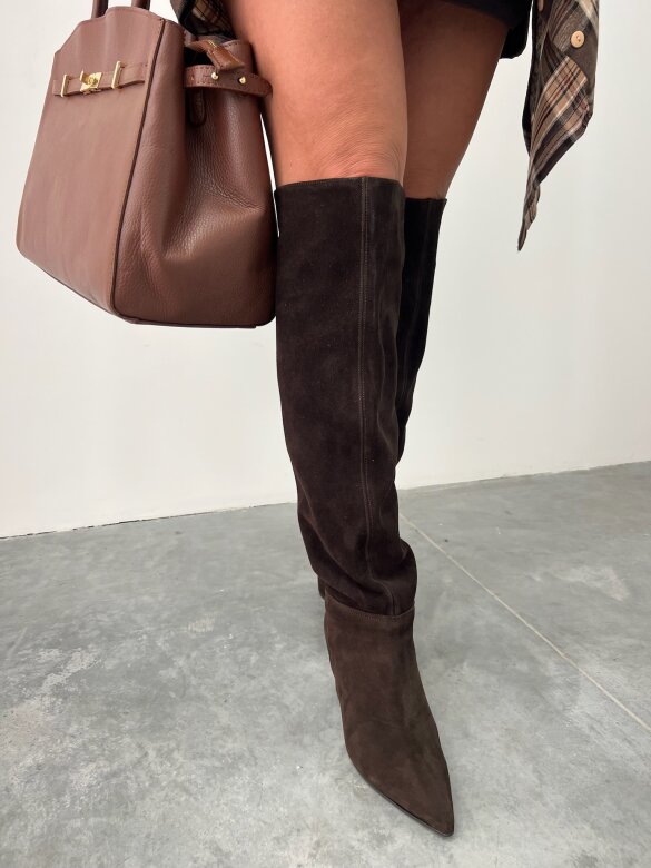 Kozaki Labell zamszowe czekoladowe