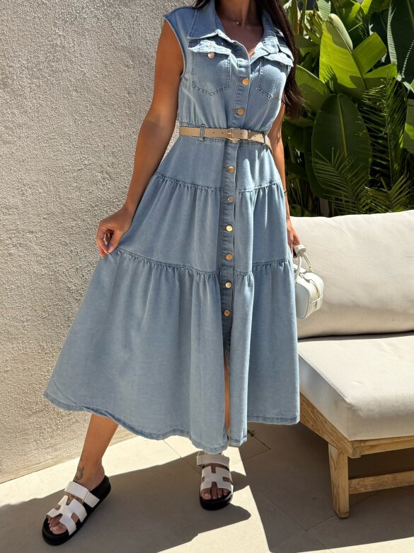 Sukienka Ravena jeans jasnoniebieska