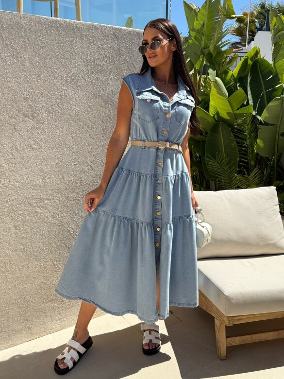 Sukienka Ravena jeans jasnoniebieska