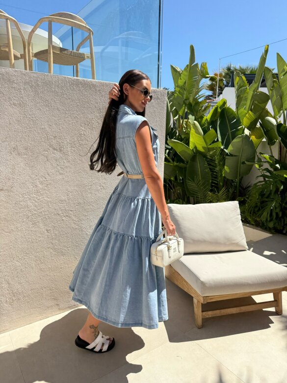 Sukienka Ravena jeans jasnoniebieska