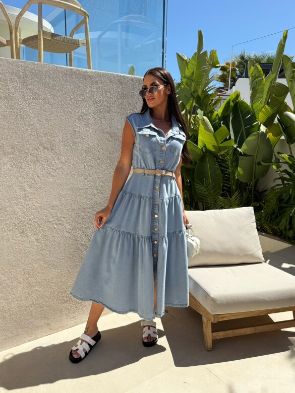 Sukienka Ravena jeans jasnoniebieska