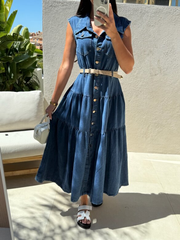 Sukienka Ravena jeans ciemnoniebieska