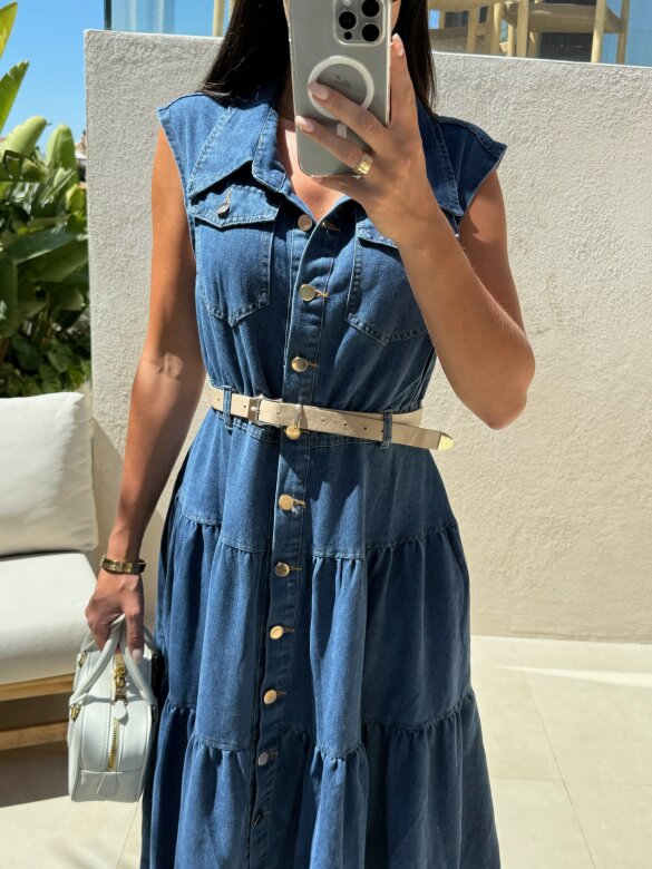 Sukienka Ravena jeans ciemnoniebieska