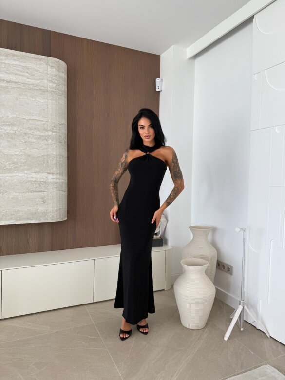 Sukienka Illusione maxi czarna 