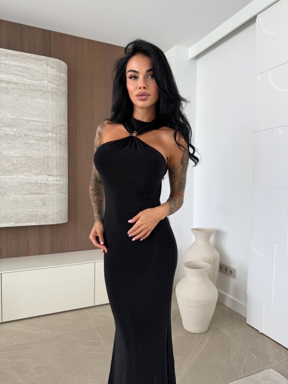 Sukienka Illusione maxi czarna 