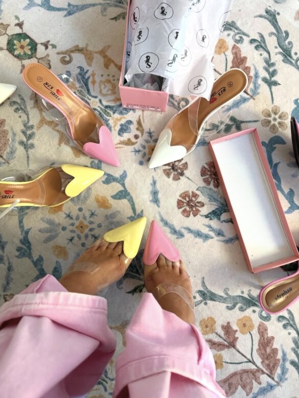 Szpilki Heart różowe