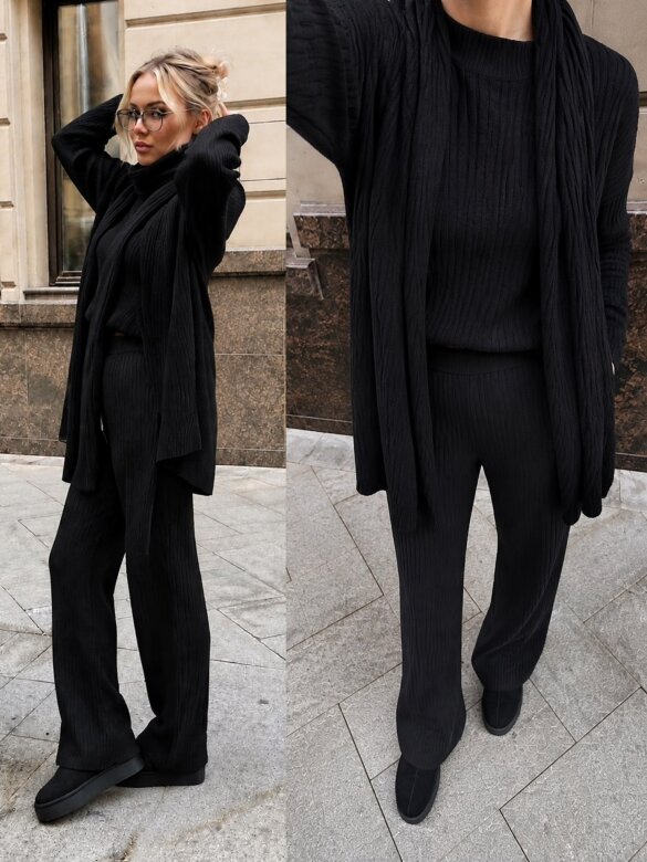Set 3in1 Ari with viscose and cashmere black