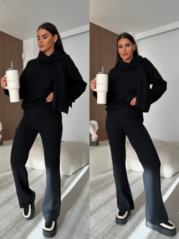 Set 3in1 Ari with viscose and cashmere black