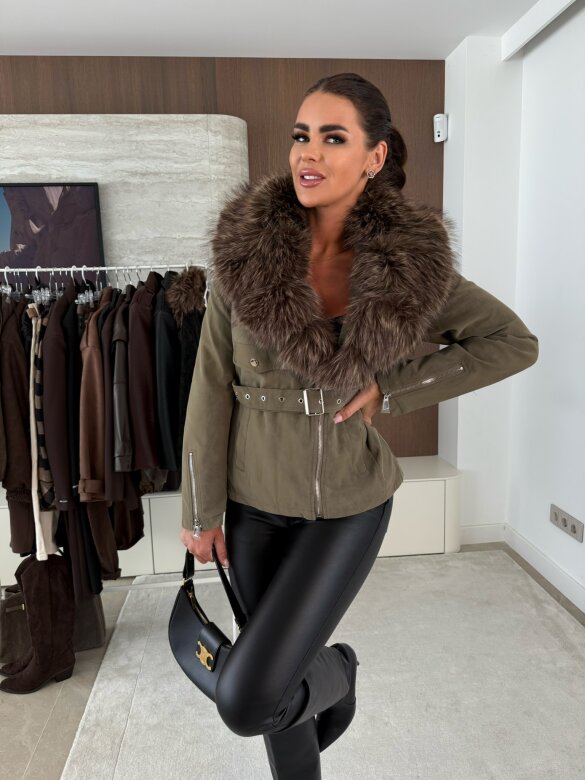 Kurtka Arborie z futerkiem khaki 