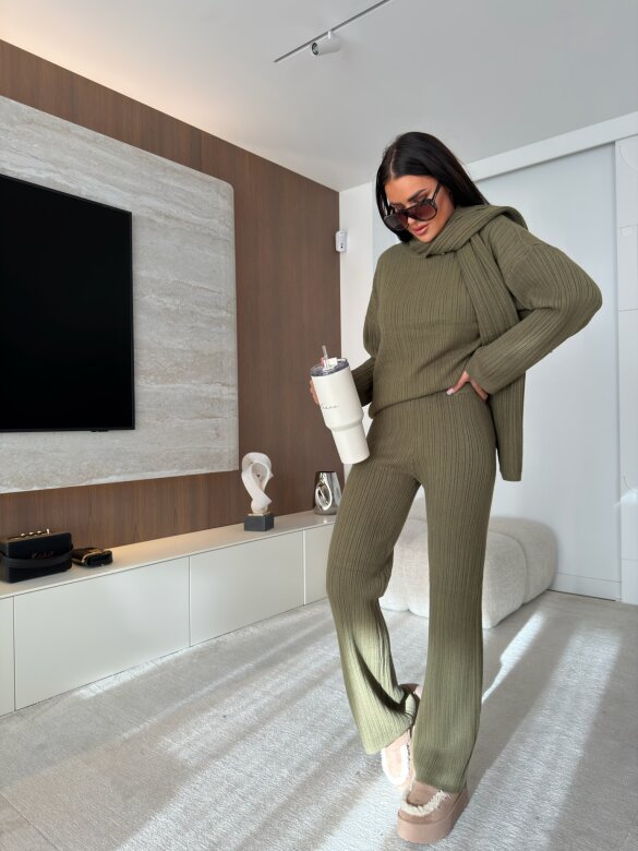 Set 3in1 Ari with viscose and cashmere khaki 