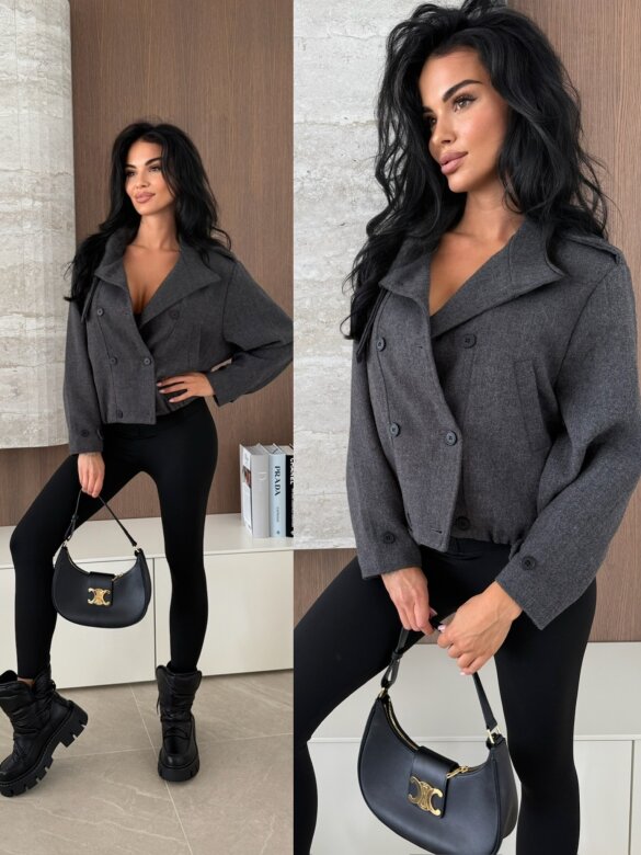 Kurtka Lusso short grafitowa