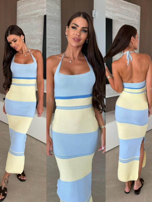Dress Chelsea yellow-blue