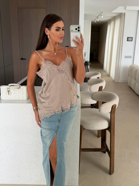 Top Maryland II z bawełną latte 