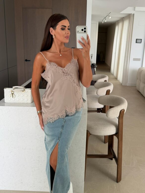 Top Maryland II z bawełną latte 