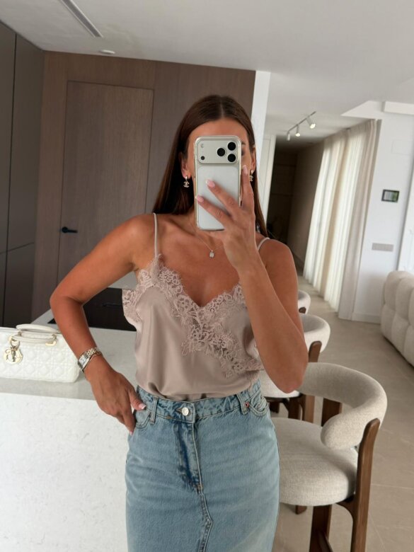 Top Maryland II z bawełną latte 