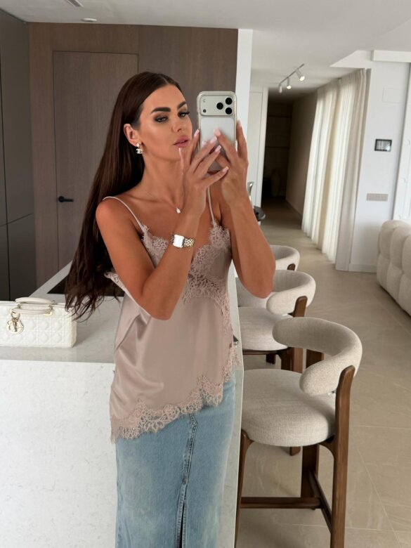 Top Maryland II z bawełną latte 