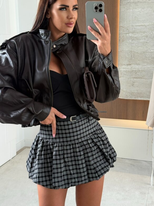 Spódniczko-szorty Muriel w kratę czarne 
