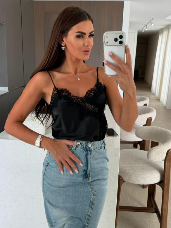 Top Maryland II z bawełną czarny 