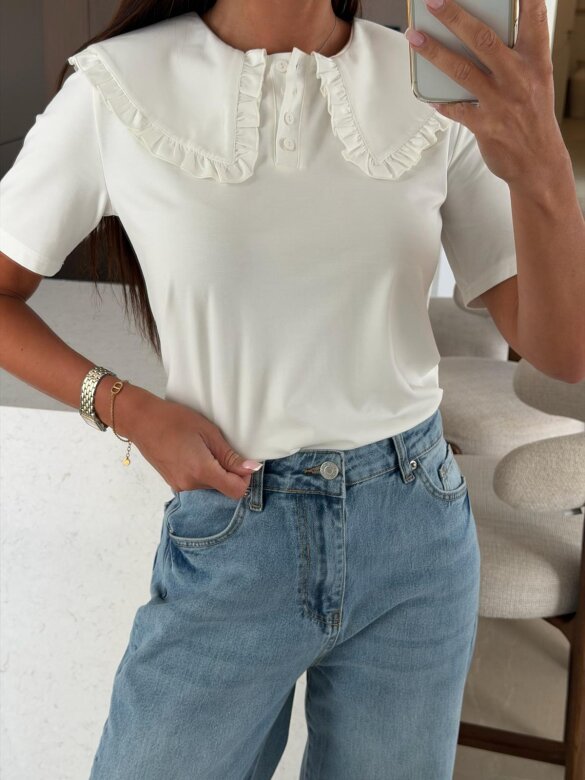 T-shirt Aviro with viscose white