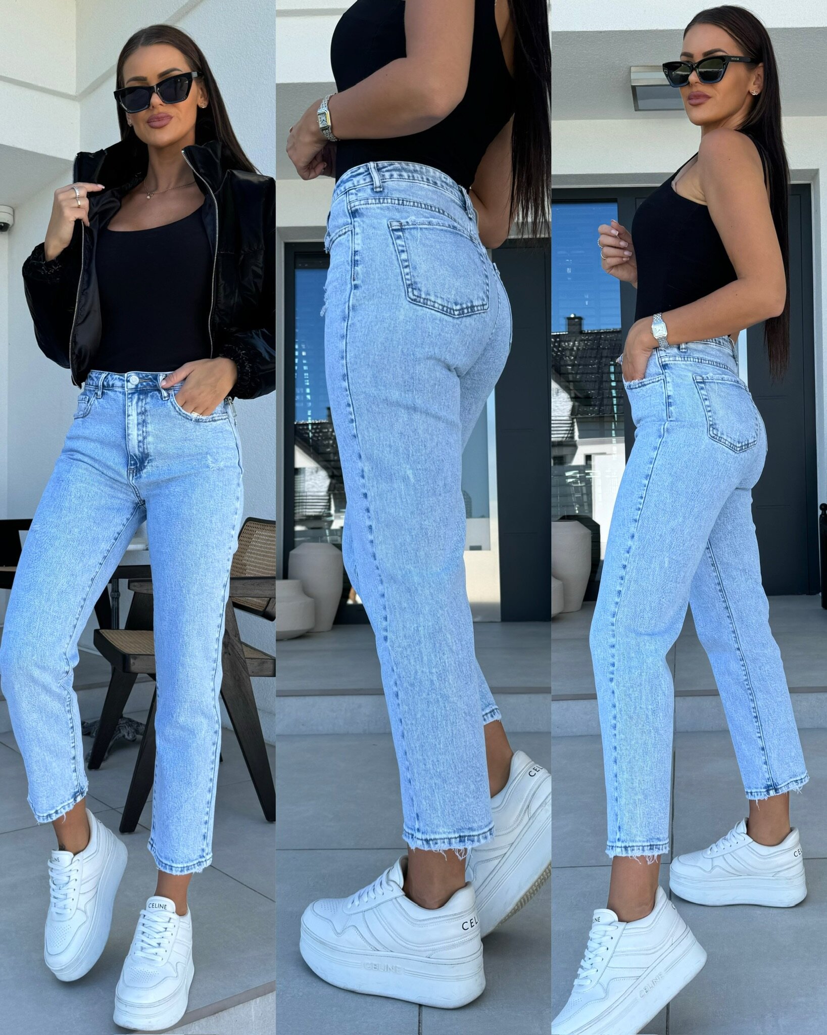 Spodnie Bailey jeans jasnoniebieskie