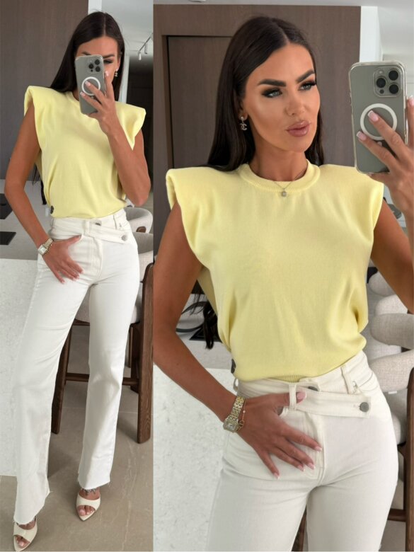 Bluzka Romania z wiskozą butter yellow