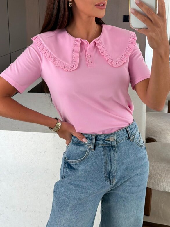 T-shirt Aviro with viscose pink