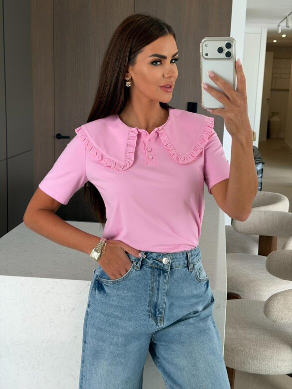 T-shirt Aviro with viscose pink