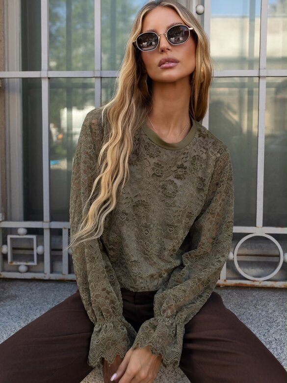Blouse Nerea z wiskozą khaki 