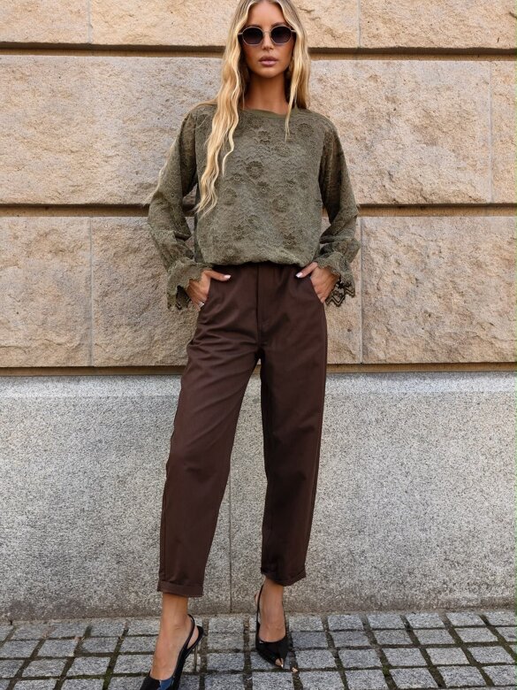 Blouse Nerea z wiskozą khaki 