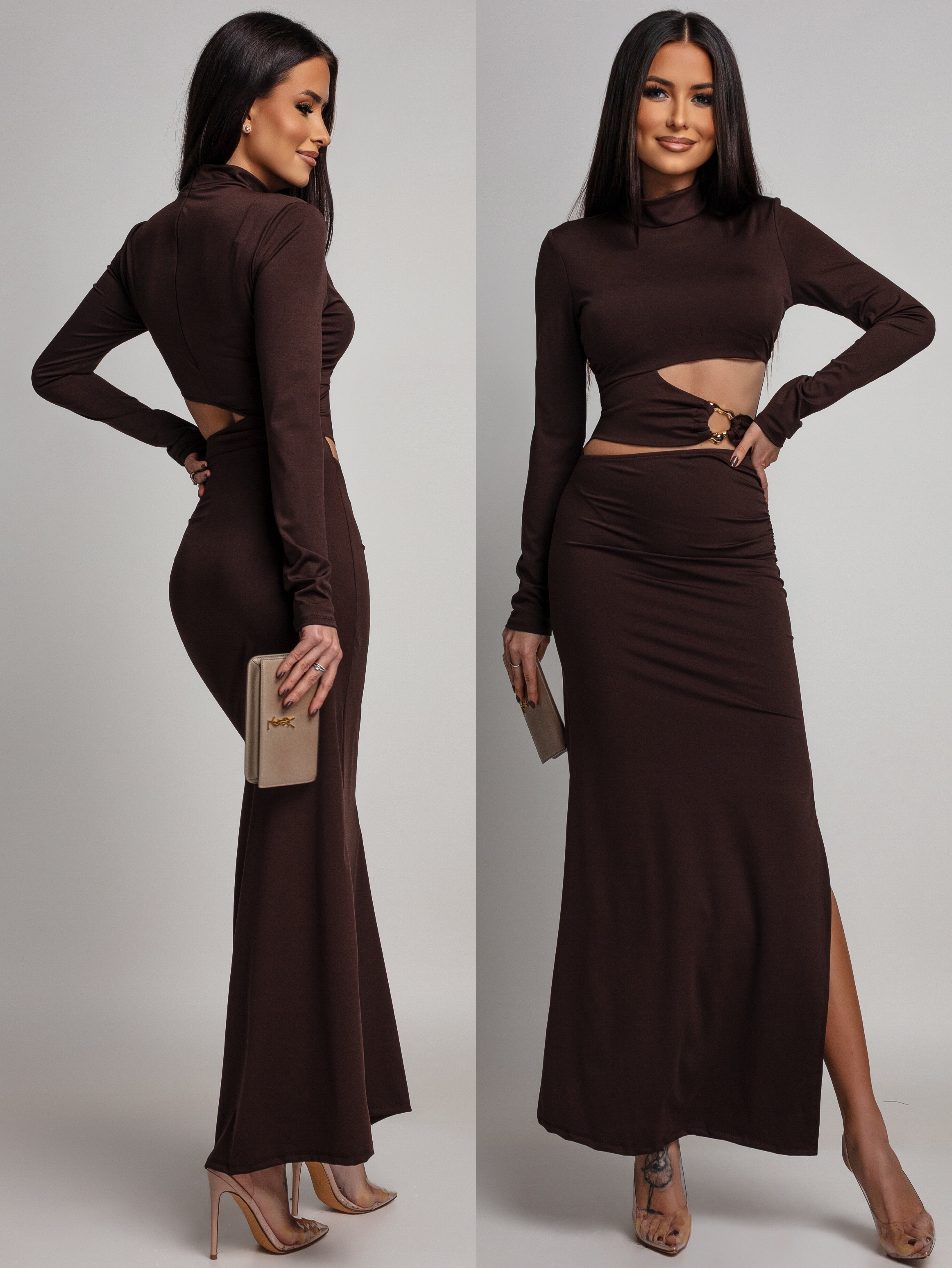 Sukienka Bellessa brązowa 