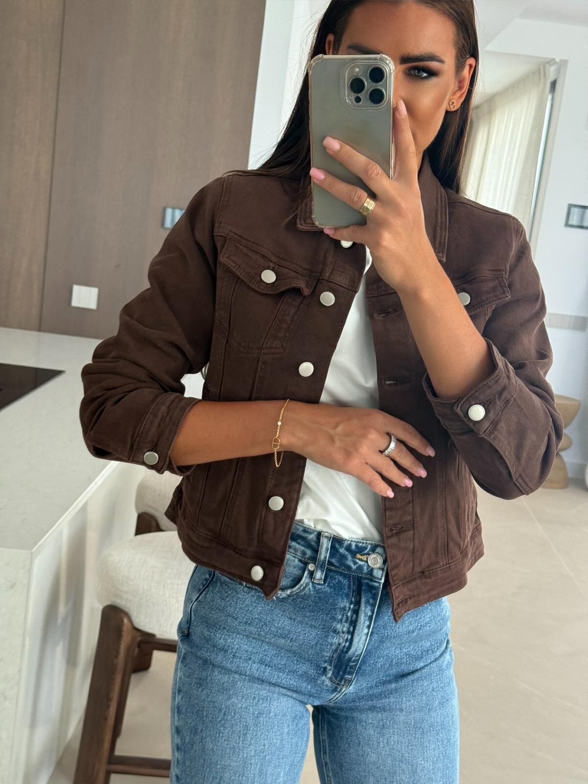 Denim jacket Cindy chocolate