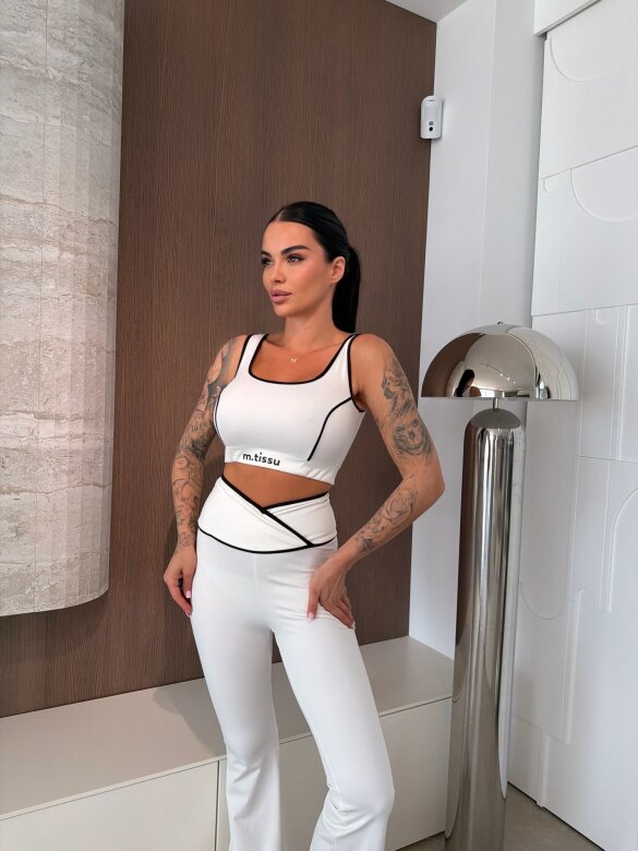 Komplet 2w1 Pilates dzwony biały 