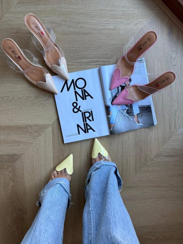 Szpilki Heart butter yellow 