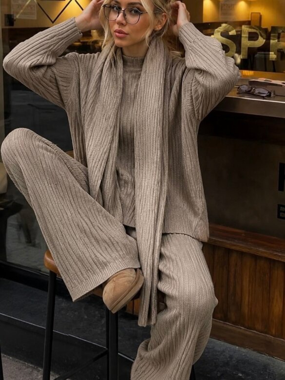 Set 3in1 Ari with viscose and cashmere beige