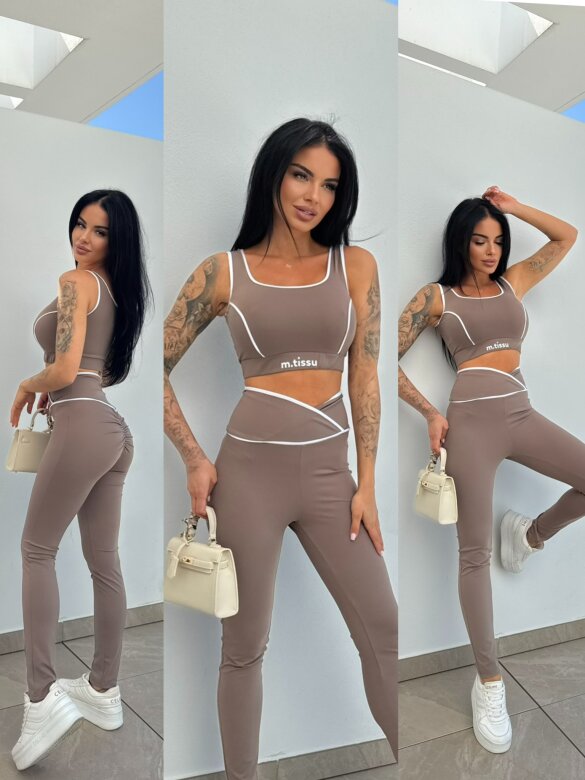 Komplet 2w1 Pilates mocca 
