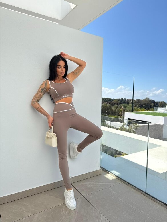 Komplet 2w1 Pilates mocca 