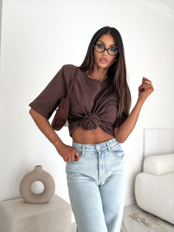 T-shirt Marentino czekoladowy 