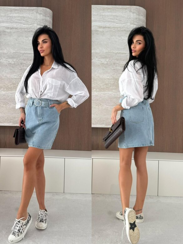 Spódniczka Pelsi jeans jasnoniebieska 