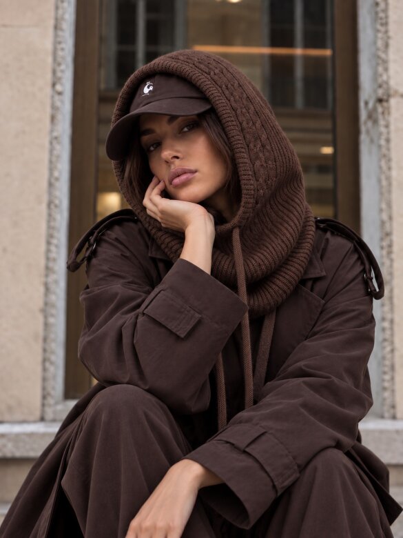 Balaclava Tibi viscose chocolate