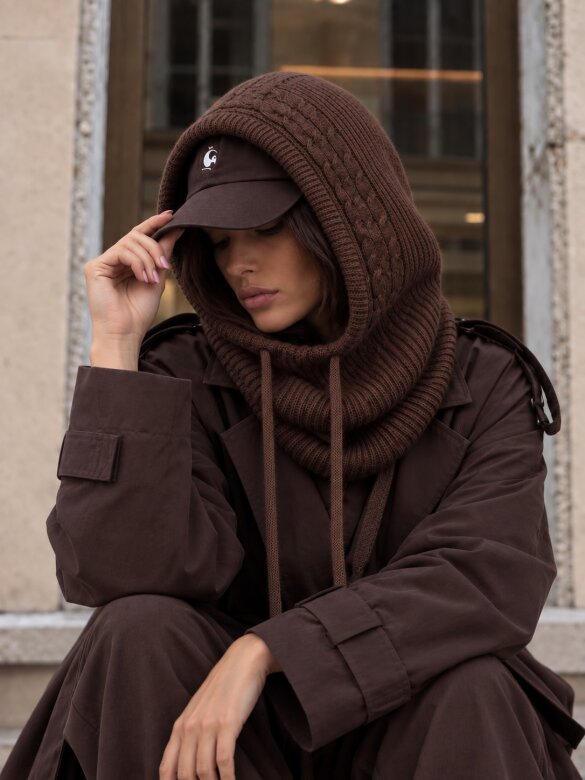 Balaclava Tibi viscose chocolate