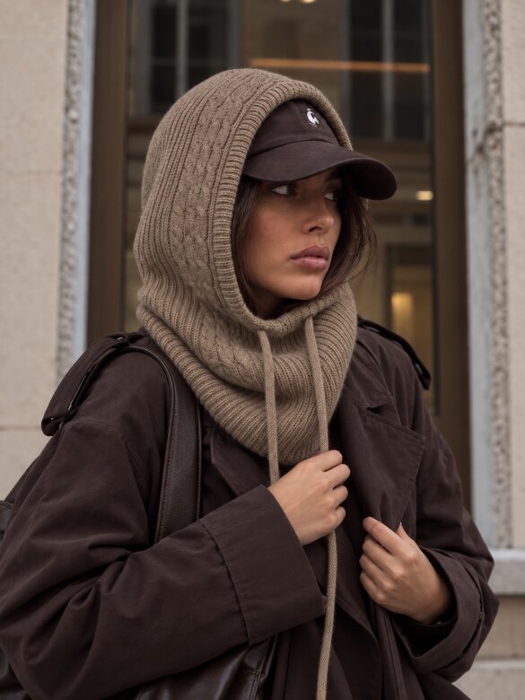 Balaclava Tibi wiskozowa mocca