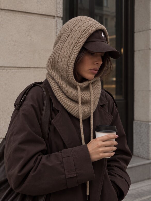 Balaclava Tibi wiskozowa mocca