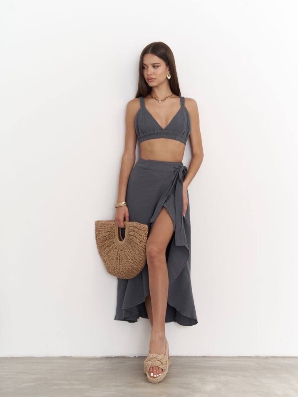 Komplet 2w1 Sicily muślinowy khaki  5