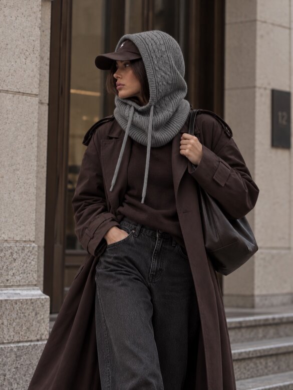Balaclava Tibi viscose grey