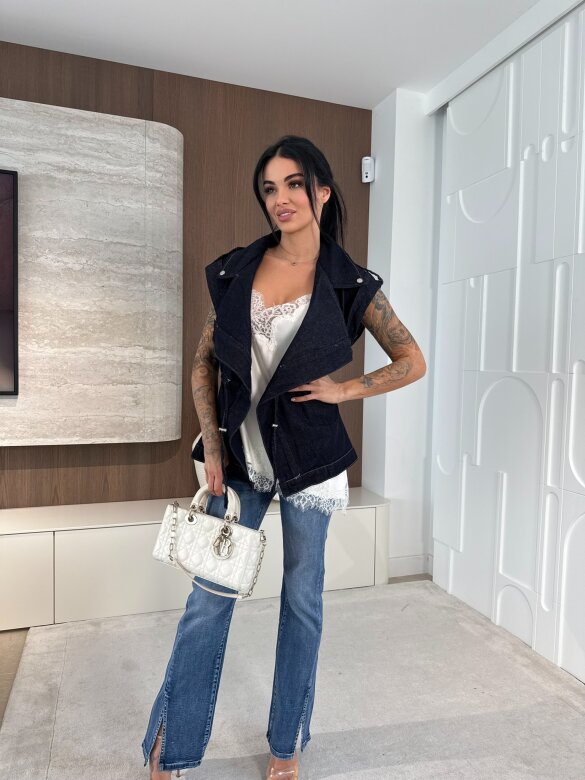 Kamizelka Moneso jeans ciemnoniebieska 
