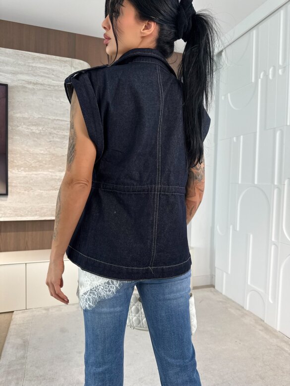 Kamizelka Moneso jeans ciemnoniebieska 