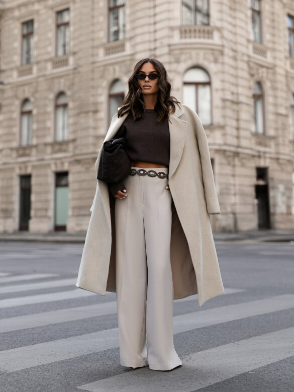 Płaszcz Osher II wiązany ecru